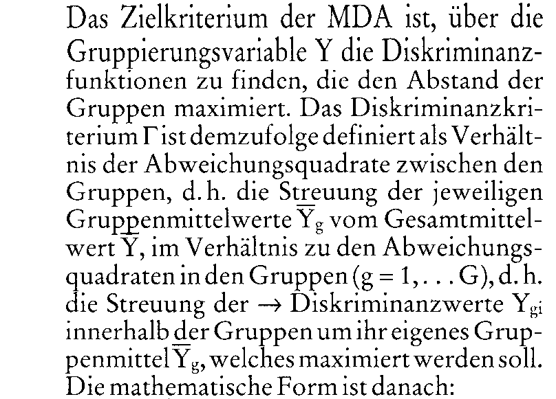 Diskriminanzanalyse, multiple (MDA)