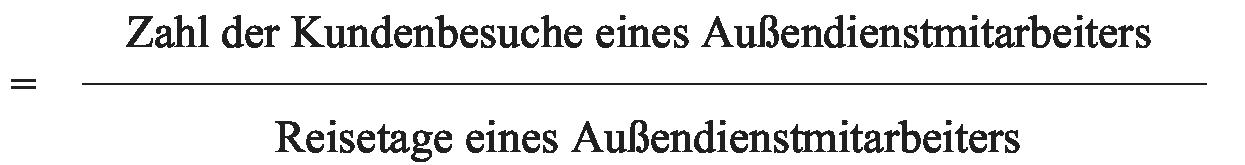 Außendienst-Besuchszahl pro Reisetag, durchschnittliche