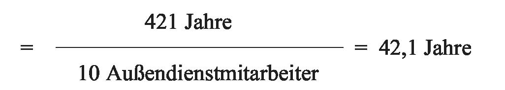 Außendienst-Durchschnittsalter